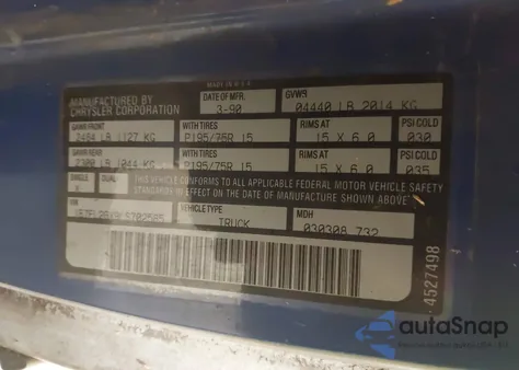 1990 Dodge Dakota from USA, damaged, VIN 1B7FL26X9LS702585